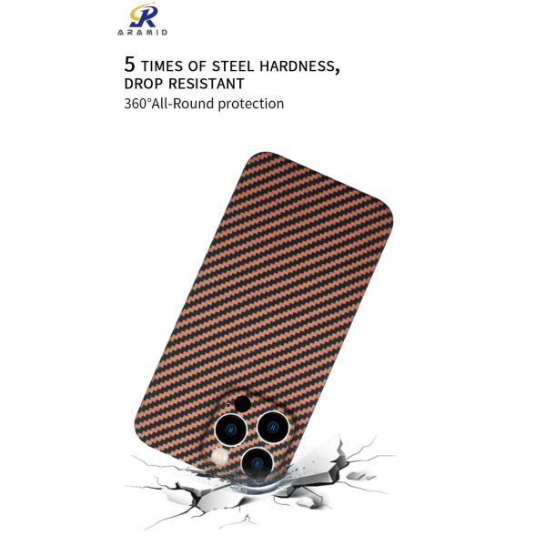 Custom Gold Color Aramid Fiber Phone Case For iPhone 13 Pro Max