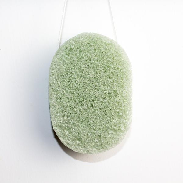 Esponja Konjac do chá verde de fibra vegetal do ODM do OEM para a pele propensa da acne