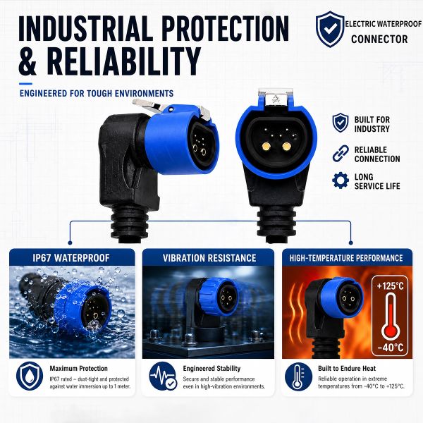 M18 2+6 EV Backup Power Connector 500V 20A High Current Terminal