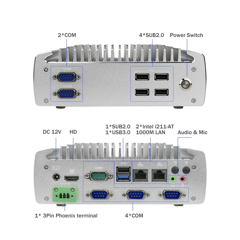 IBOX-101 Plus Промышленный мини ПК с HDMI Mini PCIe/MSATA Поддержка Windows/Liunx
