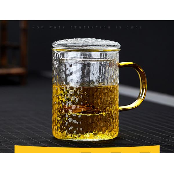 Наборы чашки Инфузер чая стекла Пырекс доказательства жары с ремеслом крышки дунутым рукой