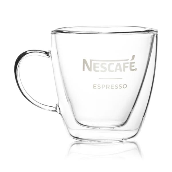 Изолированная кофейная чашка двойной стены выдвиженческая с утверждением LFGB