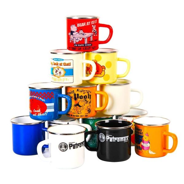 C Shape Handle Custom Design Enamel Coffee Mugs Milk Mugs Hot Water Mugs Designed for Camping and Outdoor Enthusiasts