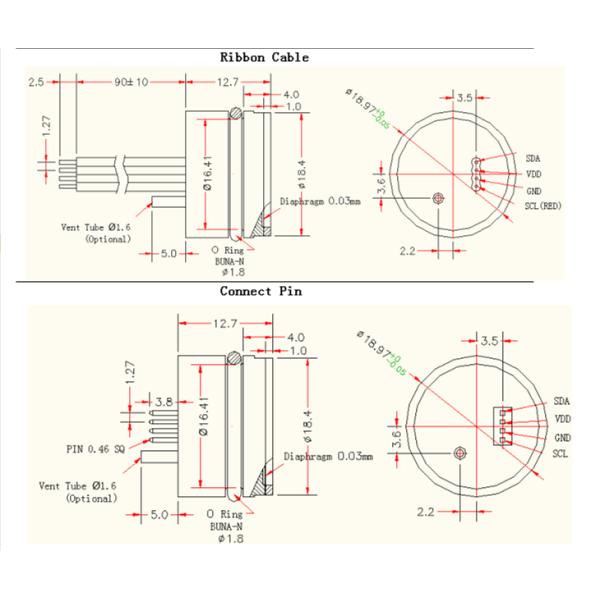 Снабжение жилищем нержавеющей стали датчика 316L давления цифров I2c высокой точности