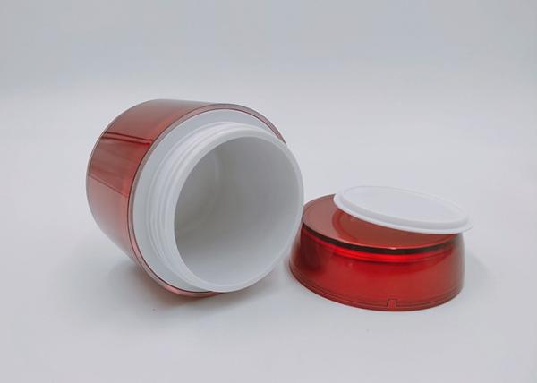 30g Acrylic Cream Jars Cosmetic Packaging Light Weight With Red Screw Cap