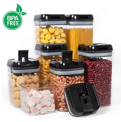 recipiente de armazenamento hermético livre do agregado familiar da cozinha de 7pcs BPA com as tampas fáceis do fechamento