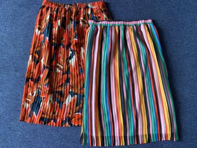 Casual Printed Women's Skirts Clothing 100% Polyester Ladies Long Skirts