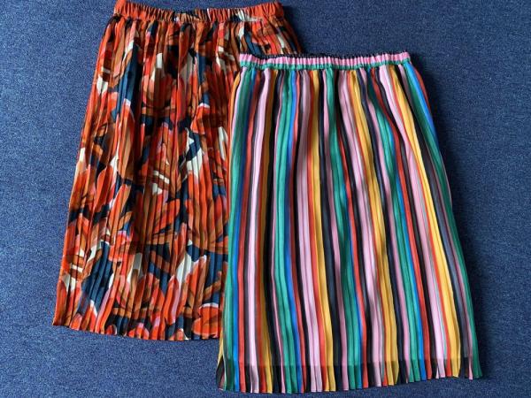 Casual Printed Women's Skirts Clothing 100% Polyester Ladies Long Skirts