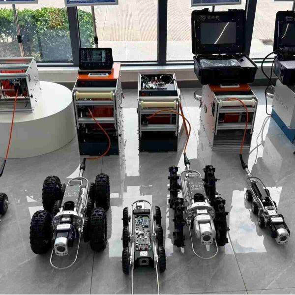 Daoyunai CCTV Pipeline Crawler System with Adjustable Motorized Lift All-Terrain Paddy Wheels and 400m Cable Reach for DN150-DN1500 Pipes