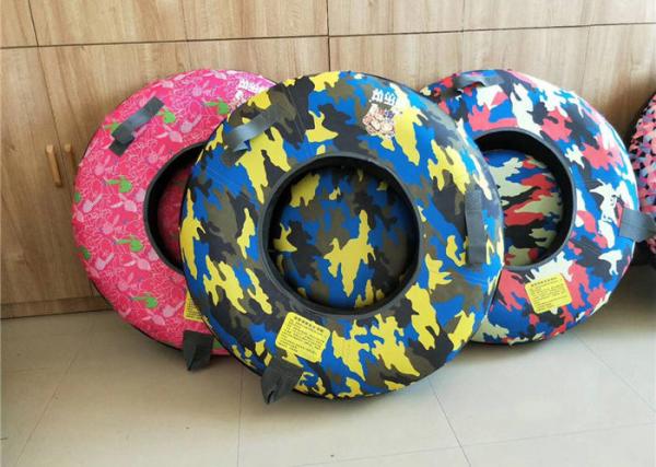 Pink Camouflage Inflatable Snow Tube Winter Sport Games Equipment Rubber & Nylon Material