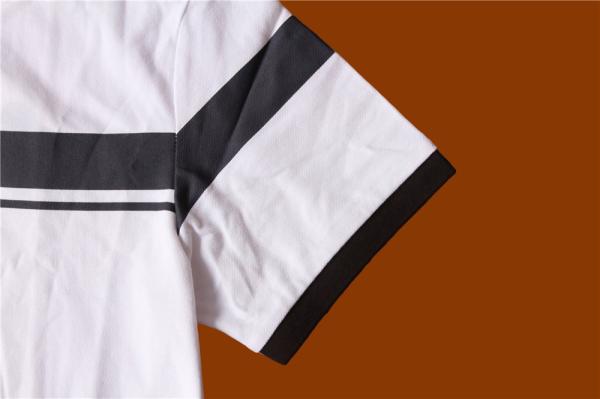 white Short Sleeves Mens Button Up T Shirt 100% Cotton