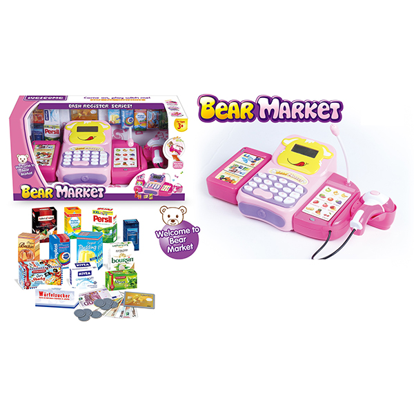 19 Inch Bear Design Children's Toy Cash Register Caculator Scanner Mic Environmentally