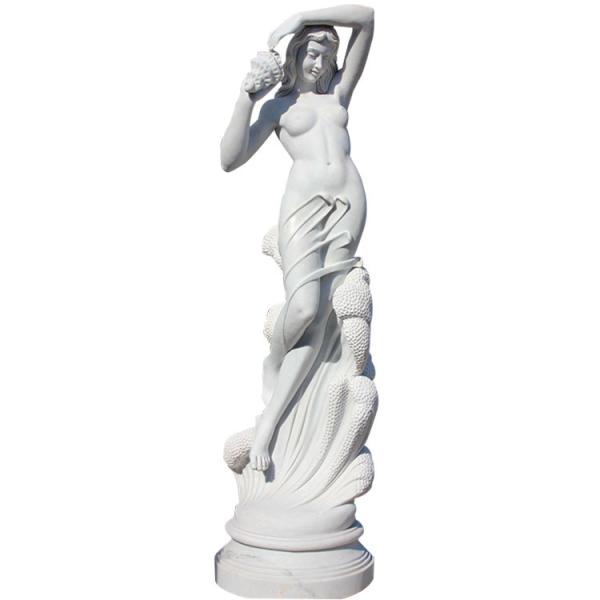Life Size Decoration White Marble Woman Statue with Conch