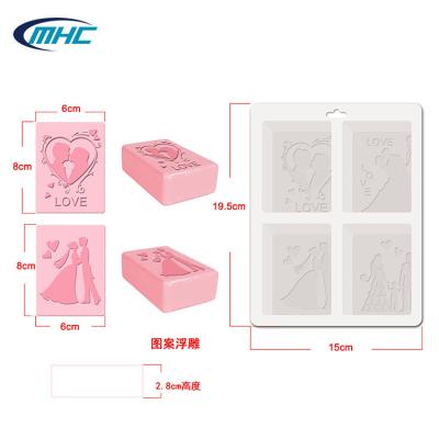 O projeto novo personaliza o molde do sabão do silicone da cavidade do produto comestível 4 sustentável