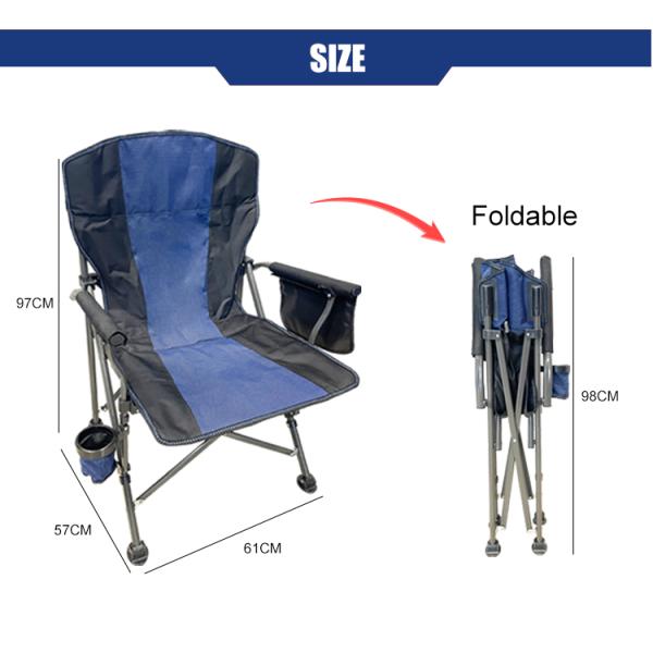 56*52*95cm Portable Folding Camping Chair Waterproof Oxford Cloth With Storage Bag