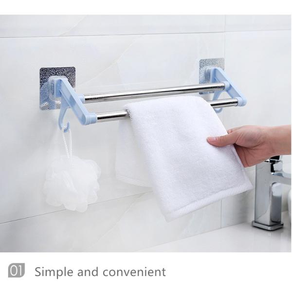 Perforation-Free Stainless Steel Wall Rowel Rack Bathroom Towel Rack
