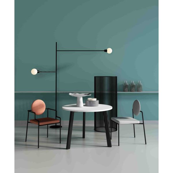 Armless Restaurant Dining Chair Molded Plywood Black Metal Legs For Cafe Hotel