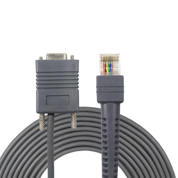 Straight RJ45 To RS232 Scanner Cable For Symbol Zebra DS3578