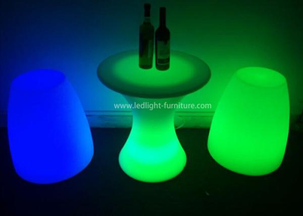 60cm Height Small Poseur LED Bar Table And Chair With Sturdy Metal Base And Stand