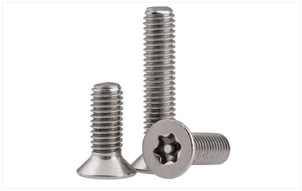 Stainless Steel Pin-In Torx Drive Flat Head Screws ASME B18.3 Countersunk Head Tamper-Resistant Screws