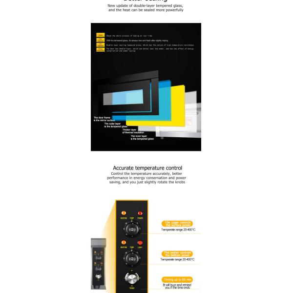 Коммерческая электрическая печь для пекарни с 1 слоем и 1 подносом 850x620x450 мм