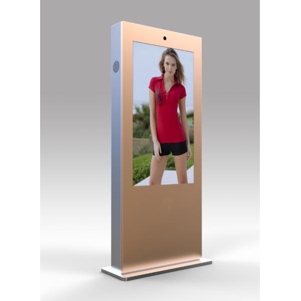 Assoalho interativo exterior do quiosque de 70 polegadas que está a construção impermeável do tela táctil no totem do computador