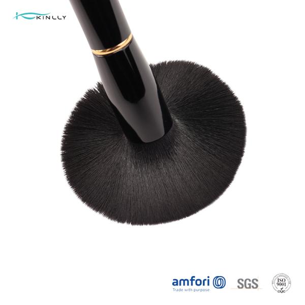 Cepillo del maquillaje con las herramientas sintéticas de la belleza del pelo de Rose Gold Ring Aluminium Ferrule