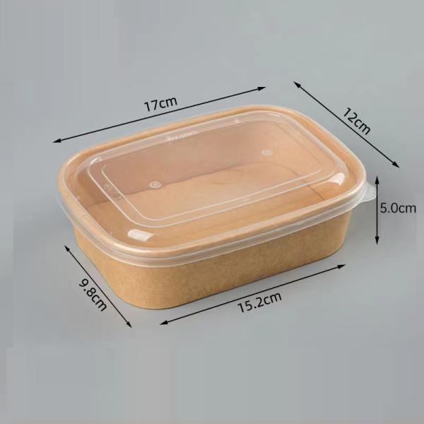 Квадратная бумажная миска с крышкой одноразовая 500 мл 750 мл 1000 мл
