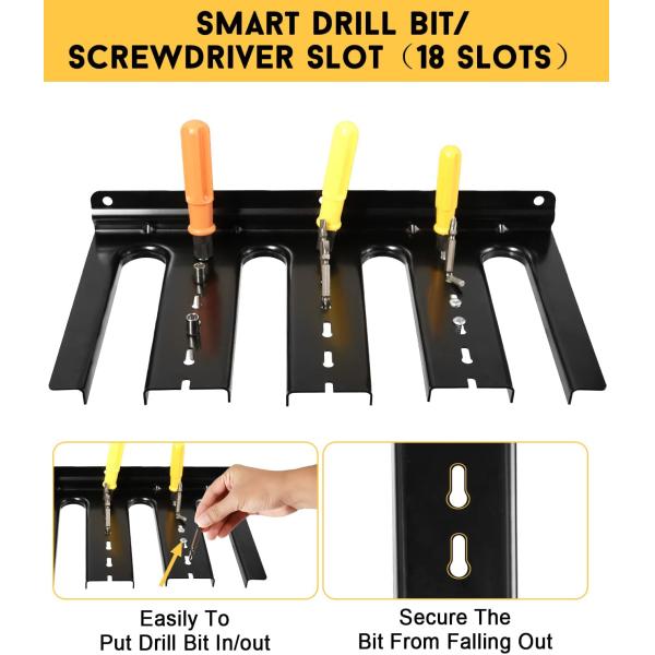 Электроинструмент беспроводное сверление Стальная стойка для хранения для тяжелой работы Алюминиевый организатор держатель