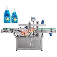 Desinfectante para manos Botella cuadrada de alcohol Etiquetador automático de dos lados