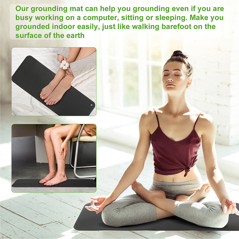 Premium Eco-friendly PU Leather Conductive Earthing Mattress Pad Safety Product for Arthritis Yoga Grounding Mat