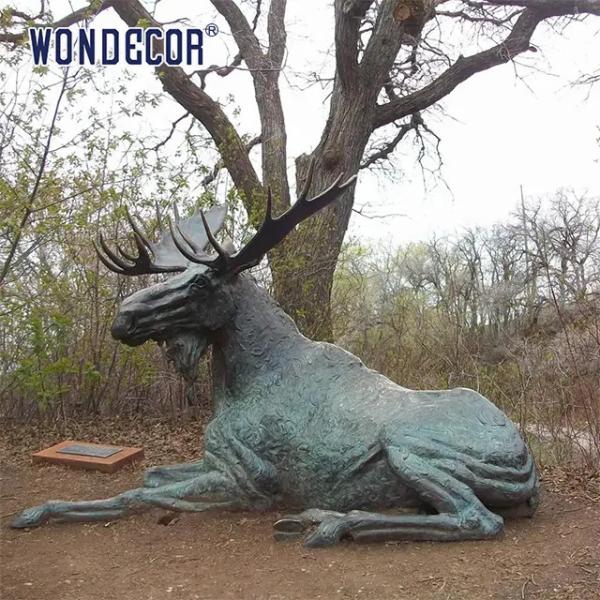Brass Artwork Custom Bronze Sculpture Bronze Moose Statue Wildlife Decoration