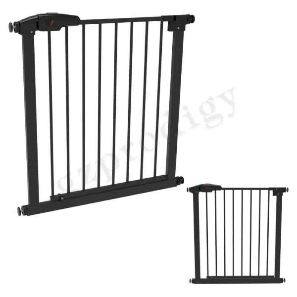 ASTM Childproof Black Metal Stair Gate , Sturdy Baby Gates For Stairs