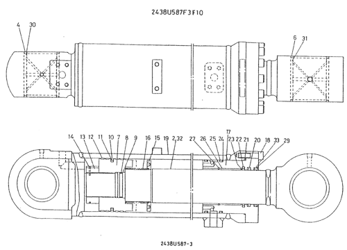 Комплект для ремонта уплотнений плунжерного штока 2438U587R110 приспосабливает пользу KOBELCO K909-A в цилиндре