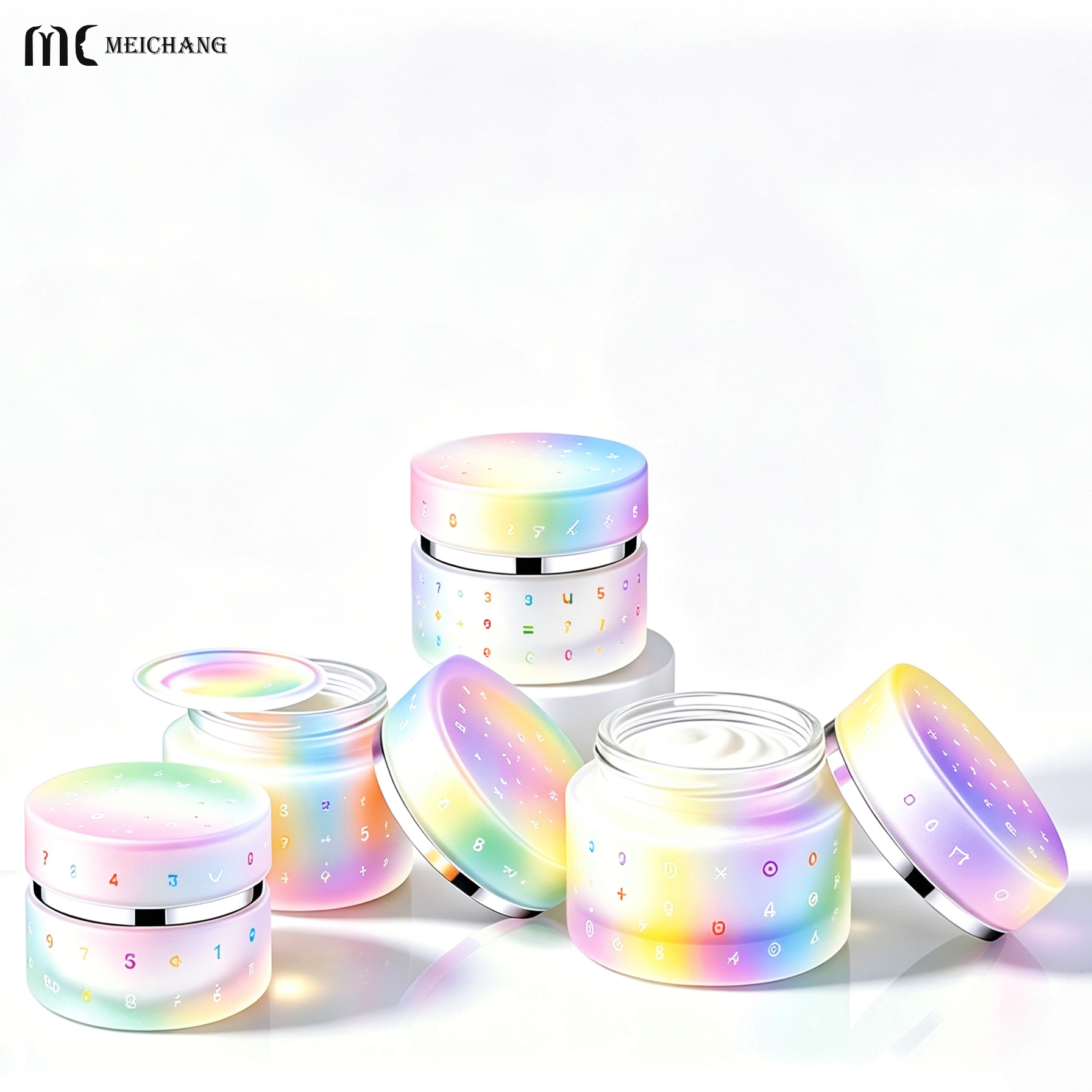 30g/50g/40ml/100ml/120ml Curved Waist Glass Skincare Packaging Set(MC-331)