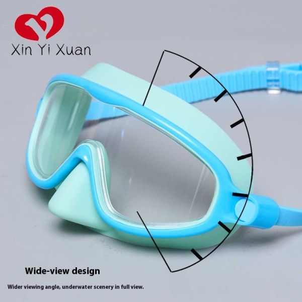 New model swimming goggles - High-definition waterproof and anti-fog large frame - Silicone connected earplugs for both men and women - Cross-border outdoor customized swimming goggles