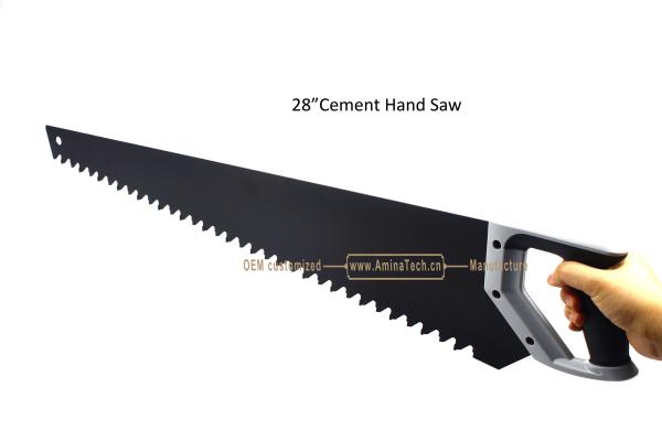 28Cement Hand Saw,Carbon Steel,Tungsten Carbide Tip,Rubberized Handle,Cutting Cement,Concrete