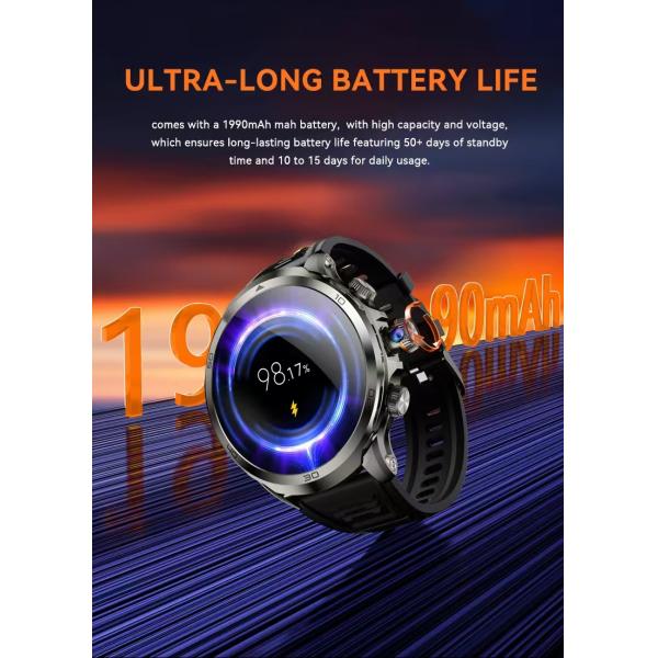 H19 4G Smart Watch 1.95-inch AMOLED 1100mAh 3GB+32GB Android 8.1