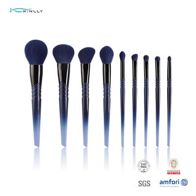Nylon Hair Graduated Color 9pcs Travel Makeup Brush Set Private Label