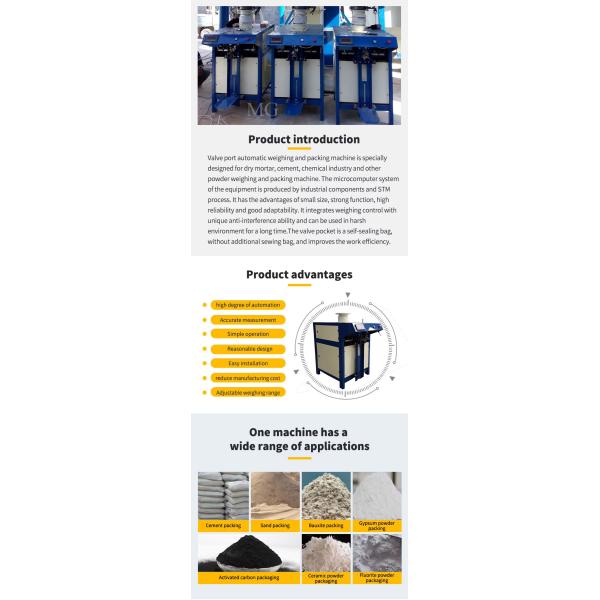 Máquina de embalaje automática de mortero en polvo seco de arena cemento de pared de masilla de cerámica de azulejos adhesivos de bolsas de válvulas de embalaje