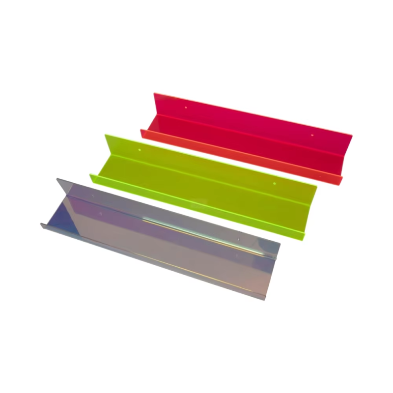 High Quality U-Shaped Transparent Acrylic Wall Shelf Single-Tier Fluorescent Display Storage Rack