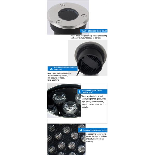 Underground light anti-glare LED outdoor waterproof lawn buried spot light square corner light with honeycomb louver