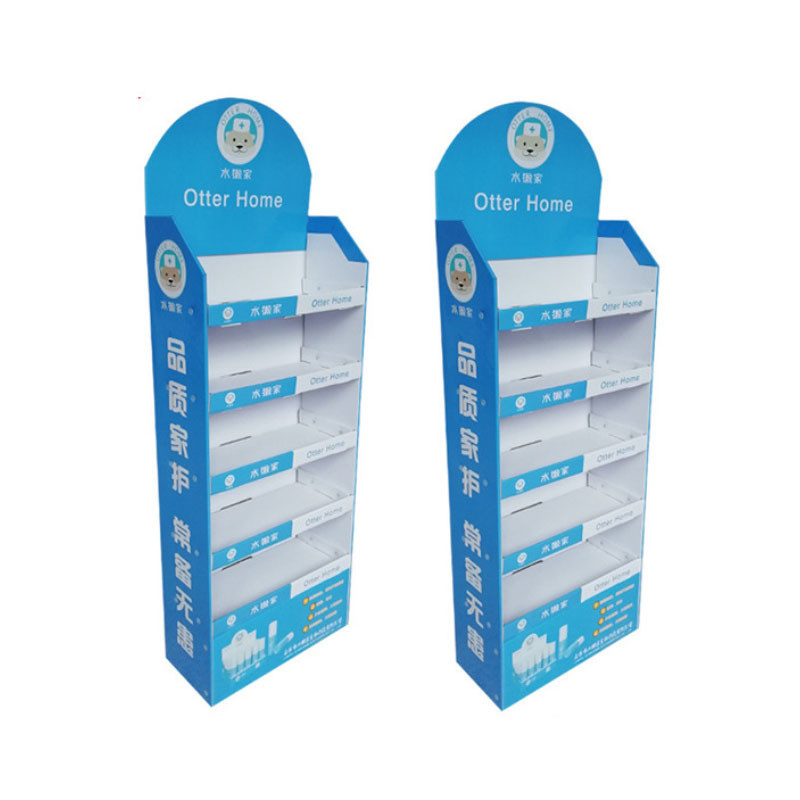 Eco-friendly Custom Logo Plastic Shoe Rack Organizer for Metal Paper Display Stand