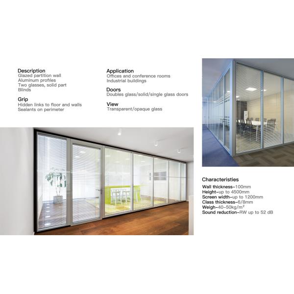 Frameless Glass Wall Partition with Art Glass for Modern Office Design