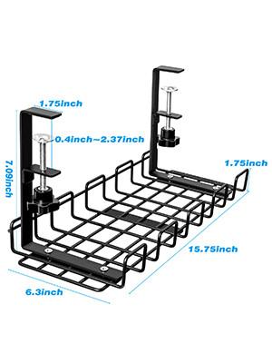 Home Office Desk Mount Cable Management Tray Non-folding Rack Storage Holders Racks