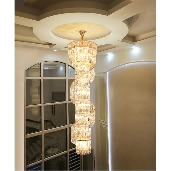 Luxury crystal chandelier duplex building hollow living room lamp large chandelier(WH-NC-91)