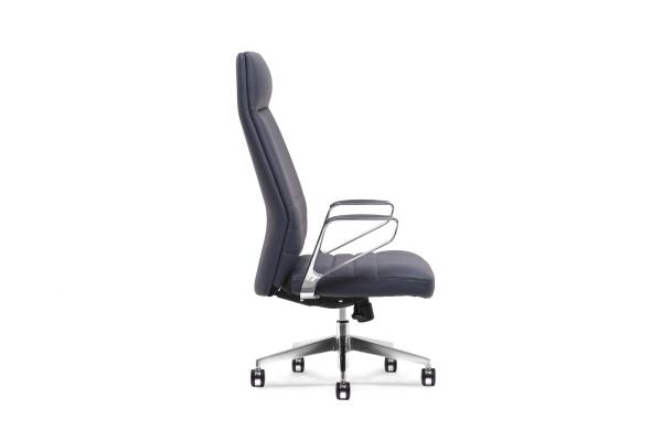 Conjoined Armrest 360° Swivel Revolving Leather Chair With Castors