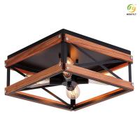 Rétro lampe noire industrielle rustique américaine de plafond de restaurant de fer travaillé de style