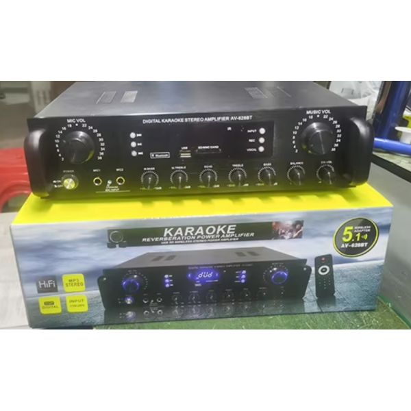 AV-628 Professional 2.1 Channel 600W Home Coaxial Subwoofer Amplifier High-Power Model BT Fiber Optic Receiver Cross-Border