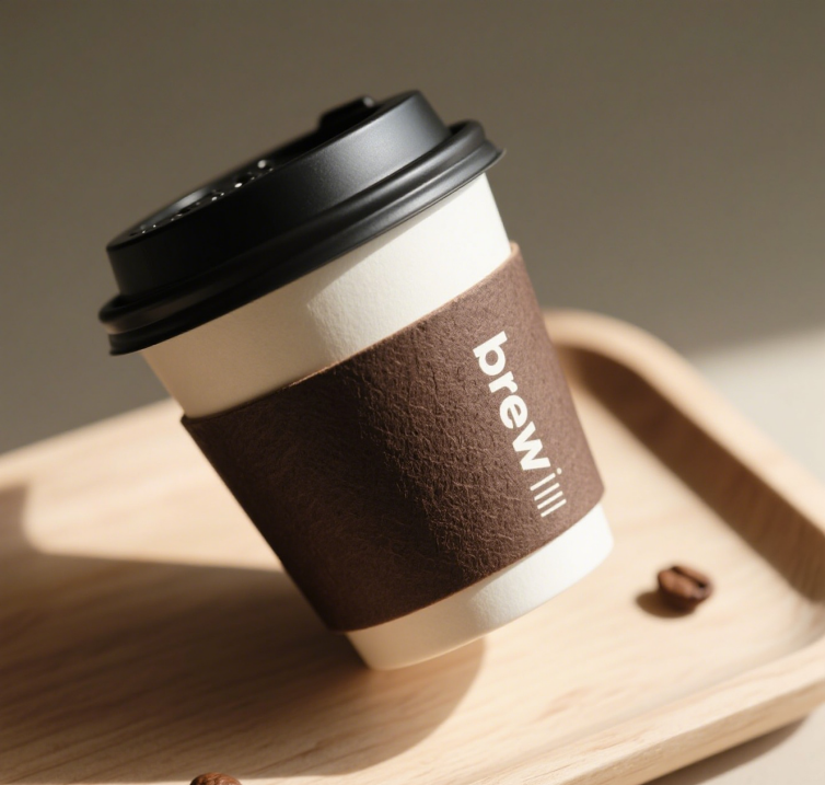Disposable eco-friendly recyclable paper cup wholesale customized logo 8oz double-layer coffee cup